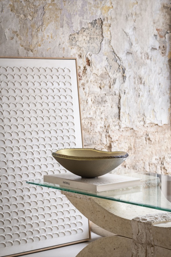 Bowl topo listrado ouro fosco 36